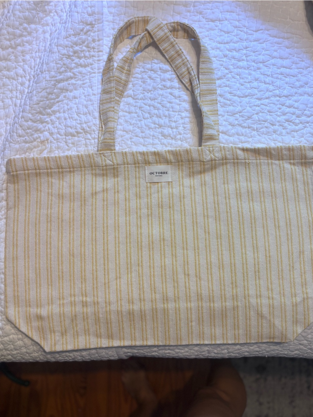 OCTOBRE Editions Yellow Stripe Tote Bag